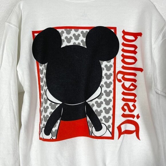 Disneyland Sweatshirt Mickey Mouse White Double Sided Small - Picture 4 of 7